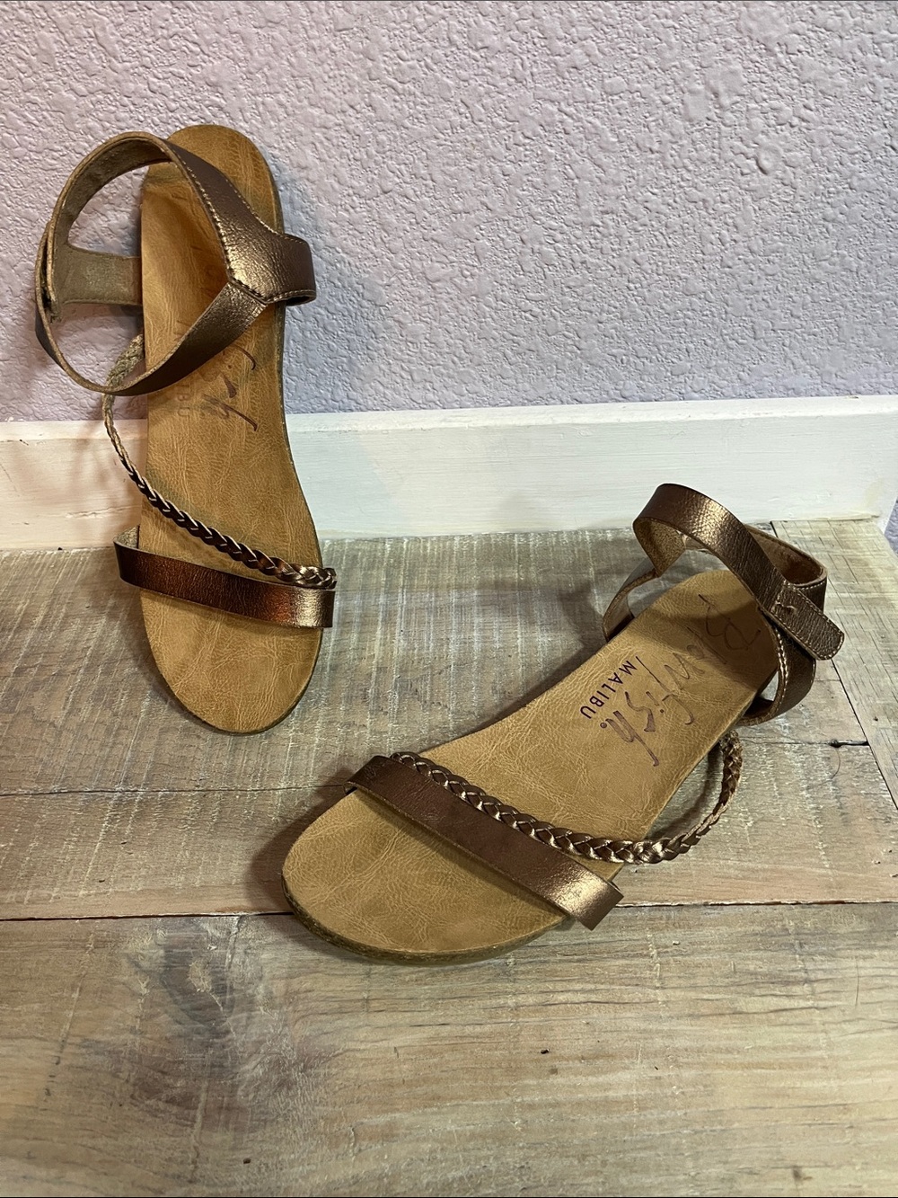 BLOWFISH Malibu Fx Leather Sandal in Copper Sz 10